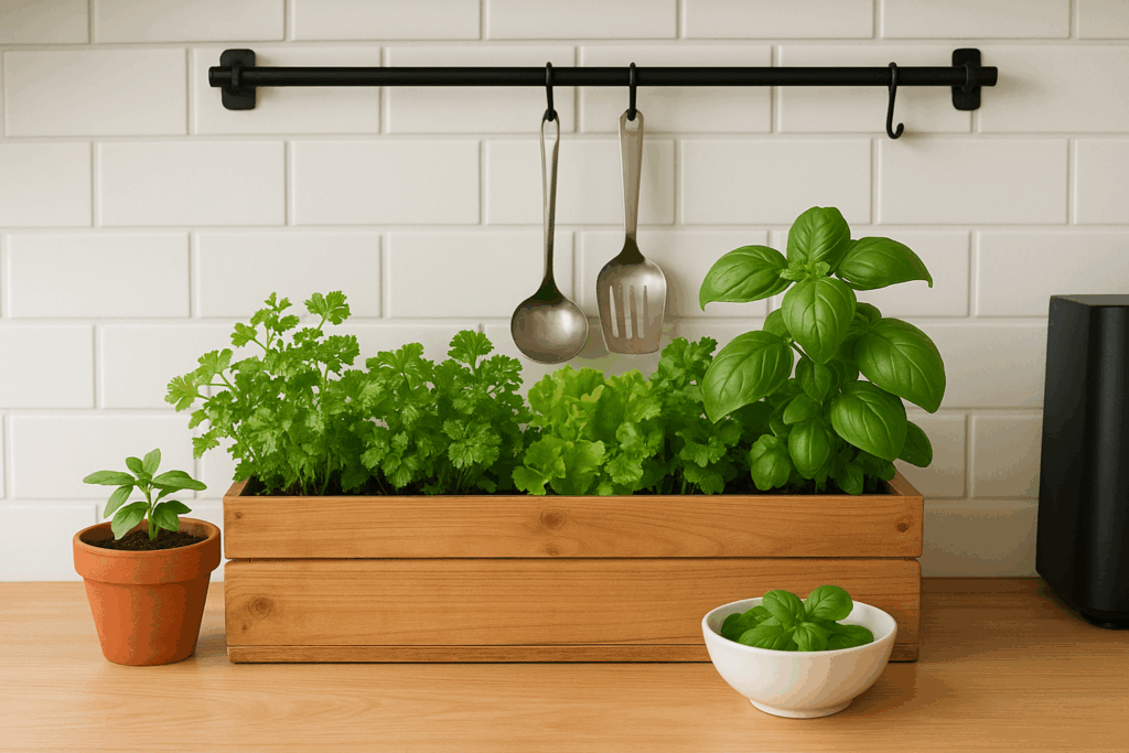 Horta na Cozinha a quarta das 5 ideias de hortas para apartamento